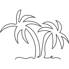 Continuous Line Palm Tree