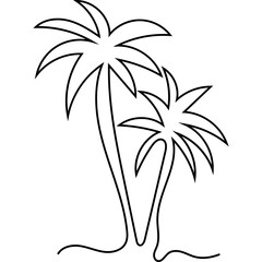 Continuous Line Palm Tree