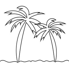 Continuous Line Palm Tree