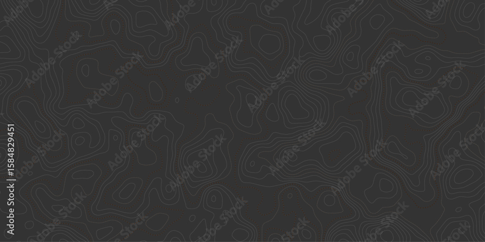 Aufkleber modern style dotted lines creating a topographic map with contour line creating an artistic and minimalist design element like representation art design dark background.