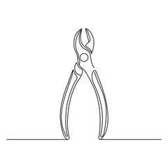 Manicure steel cuticle nipper icon. Pedicure knife trimming tool. Nail cutter. Ingrown plier remover. Isolated vector illustration on white background. Editable stroke.