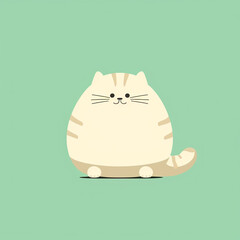 Cute fat cat illustration