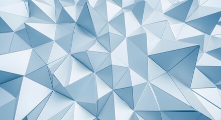 Abstract geometric pattern of light blue, three-dimensional triangular shapes forming a textured surface