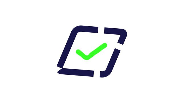 Smooth Animated Check Mark Symbol on Transparent Background