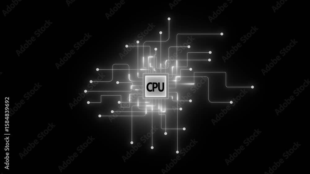 Aufkleber ai agent- businessman cpu working with virtual reality at office. ai agents, headlines fast scree in