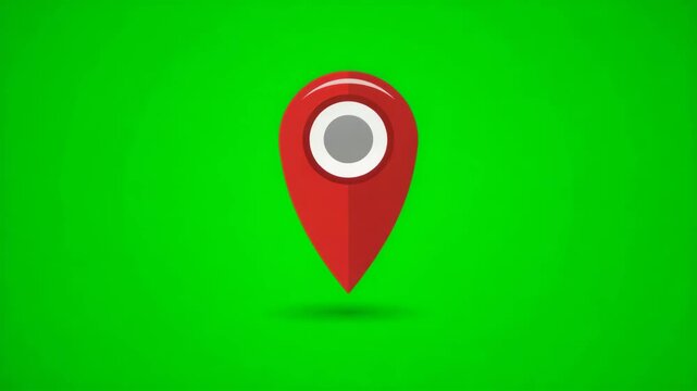 3D navigation pin isolated on green background