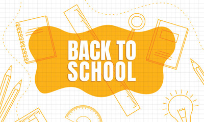 Back to school. Educational concept background design with school supplies. Vector illustration.