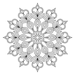 vector illustration of a  mandala flower coloring page