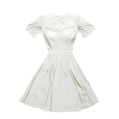 Elegant White Eyelet Dress: A Classic Fit-and-Flare Design