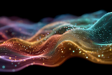 Naklejka premium visualization of fractal waves