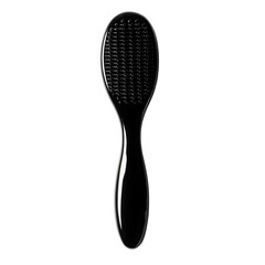 Close-up of a Black Hairbrush: Detailed View