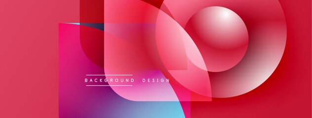 Abstract vibrant design. Red, purple, blue hues blend. Modern geometric shapes create dynamic visual impact. Minimal text present.