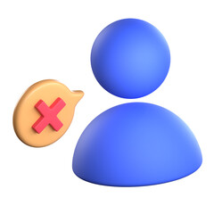 Cancel Action or Rejection 3D Icon Colorful Design