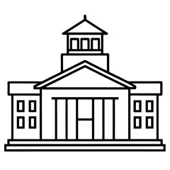 Academic Campus Outline Vector Icon