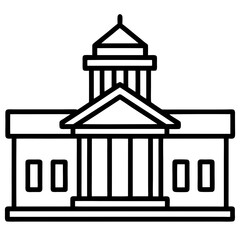 Academic Campus Outline Vector Icon