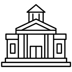 Academic Campus Outline Vector Icon