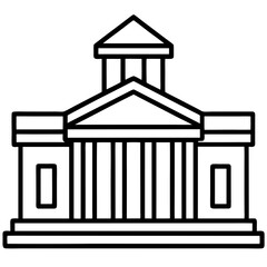 Academic Campus Outline Vector Icon