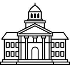 Academic Campus Outline Vector Icon