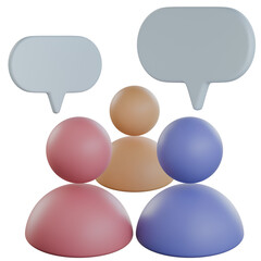 Group Chat for Team Communication and Messaging 3D Icon Colorful Style