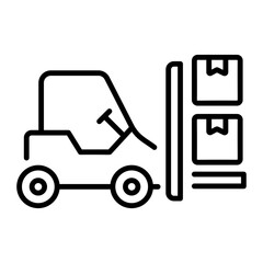 A line style icon showing warehouse loader
