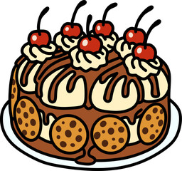 chocolate cake with cherry
