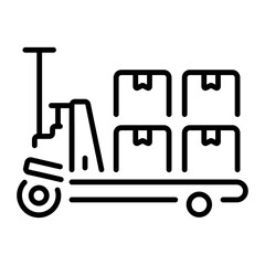 An outline style icon depicting pallet jack