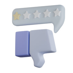 1 Star Hand Review for Negative Feedback 3D Icon Colorful Style