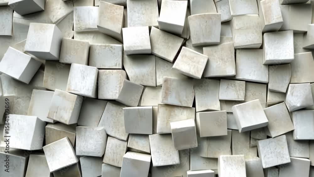 Poster seamless abstract pattern of white cubes creating a textured mosaic background design, mosaic of whi