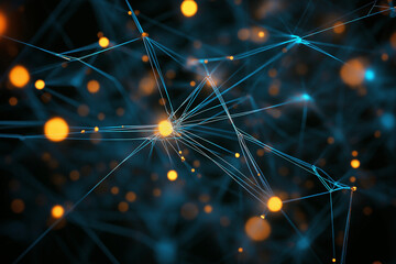 A picture showing a close up of a complex network