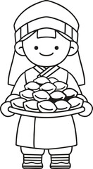 sketch of a man in a cap