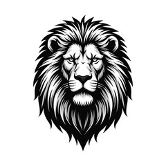 Fototapeta premium Detailed Black and White Lion Face