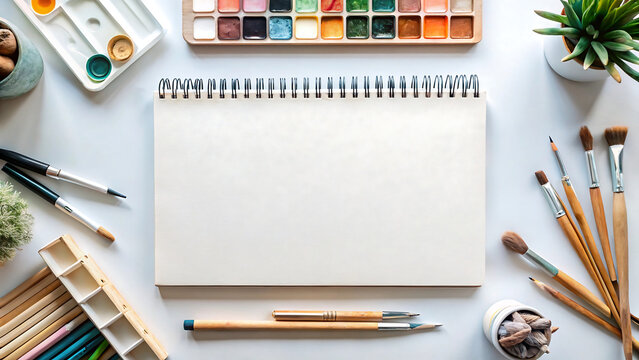 Sketchbook Page Mockup with Neutral Colored Background