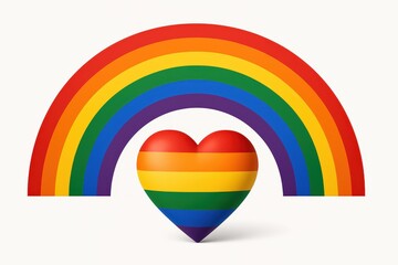 Abstract representation of love and identity featuring a colorful rainbow heart immersed in warm, welcoming hues creating a vibrant symbol of inclusivity and acceptance