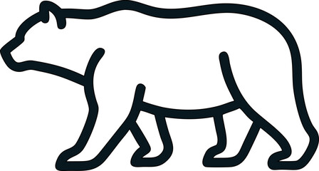Strong walking bear outline, representing power, nature, and freedom.