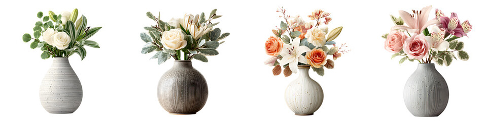 Obraz premium Floral Arrangements in Vases: Decorative Table Centerpieces
