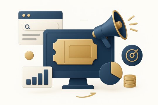 Dynamic digital marketing strategy concepts illustrated with modern analytic tools data visualization elements promoting internet advertising growth and consumer engagement performance
