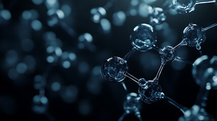 Futuristic Glass and Water Molecular Designs: A Conceptual Exploration of Advanced Skincare and Cosmetic Innovation, Blending Organic Patterns, Bioluminescence, and Minimalist 3D Aesthetics