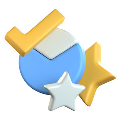 Pie Chart for Data or Analysis 3D Icon Colorful Style