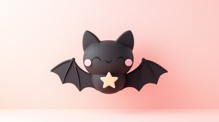 Floating bat in serene colors 