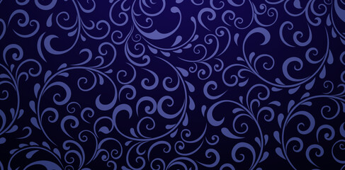 ornamental swirl pattern dark blue color