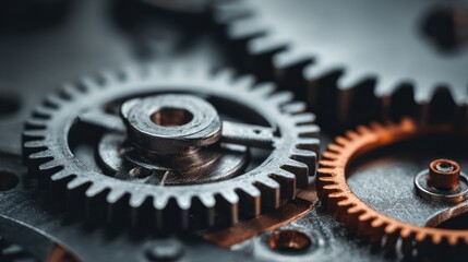 Close-up of intricate gears