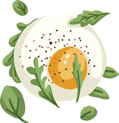 Poached Egg with Arugula and Spices