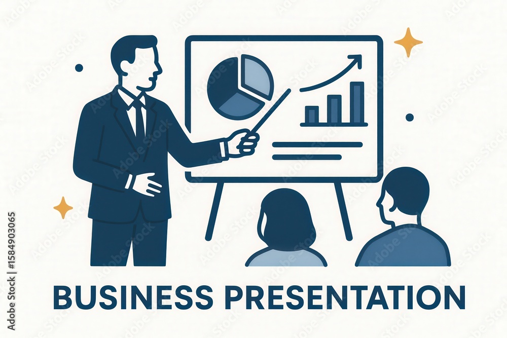 Poster engaging business presentation highlighting growth metrics and strategy insights conveyed by a confi