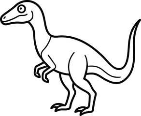 Fototapeta premium velociraptor icon line art vector illustration on transparent background