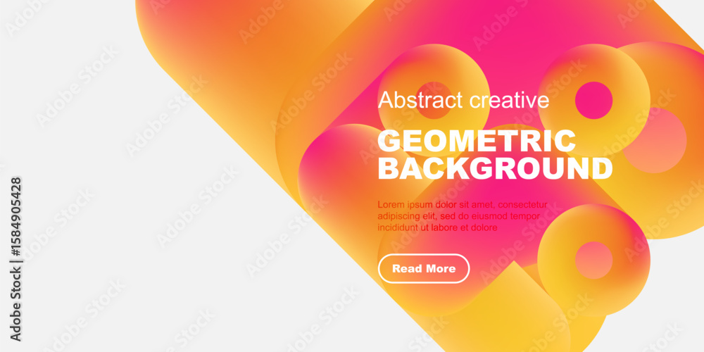 Poster vibrant abstract shapes dominate design. gradient colors blend, creating modern background with text