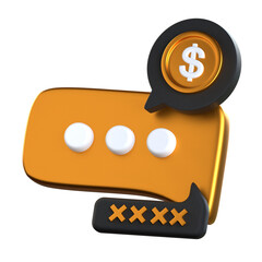 Bubble Chat 3D Icon Black and Gold Design