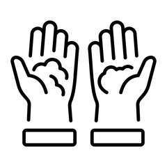 An outline style icon depicting cleaning gloves 