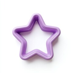 Lavender Plastic Star Cookie Cutter on White Background