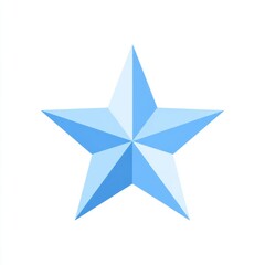 Obraz premium Light Blue 3D Five Pointed Star on White