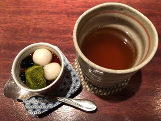 cup of tea with japanese sweet